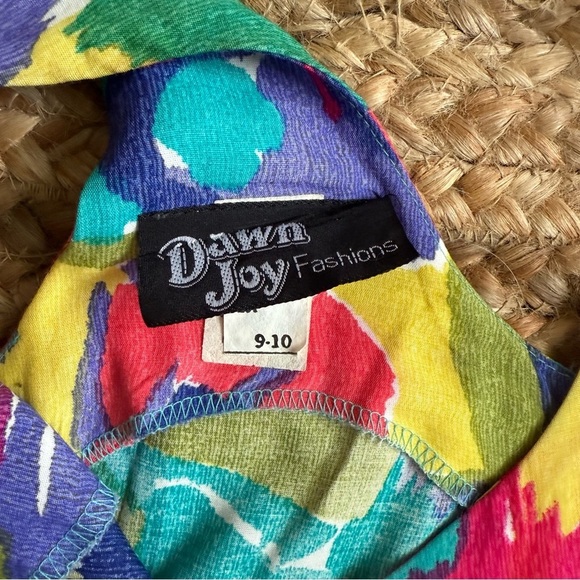 Vintage Dawn Joy Medium Floral Sleeveless Wrap Dress - Picture 5 of 8